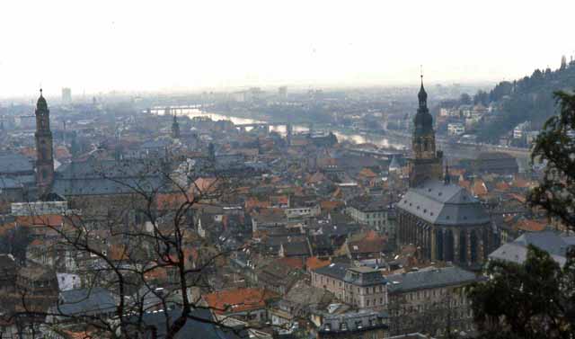an overview of Old Town and the Neckar River